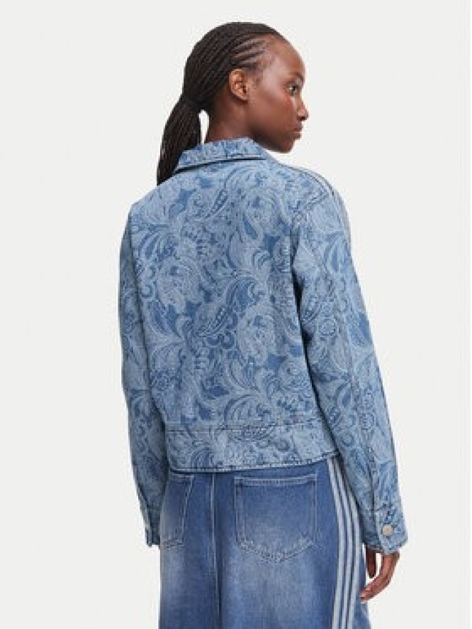 adidas Kurtka jeansowa Liberty London Firebird Denim Tracktop KR6674 Niebieski Regular Fit