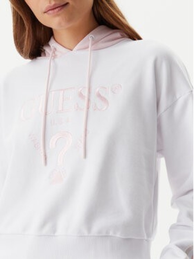 Guess Bluza V5GQ17 KCRT1 Biały Regular Fit