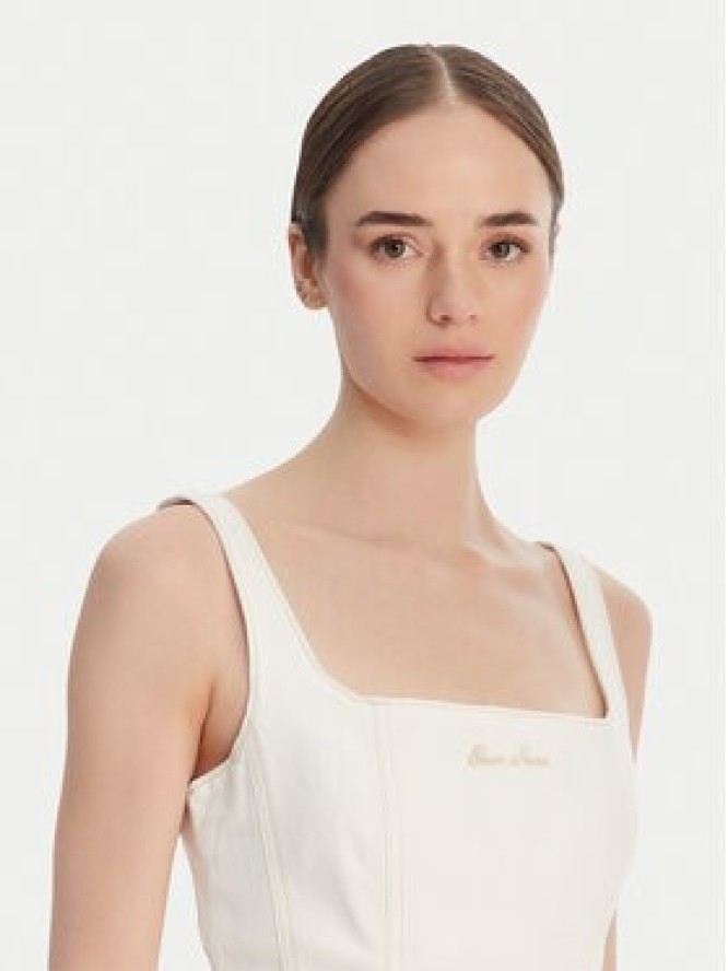 Guess Jeans Sukienka jeansowa W6GK00 D7871 Écru Regular Fit