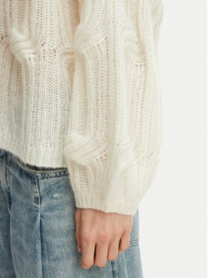 BOSS Sweter 50569870 Kremowy Relaxed Fit