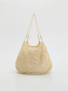 Pleciona torebka - złamana biel