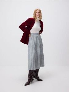 Plisowana spódnica w kratę - ciemnoszary