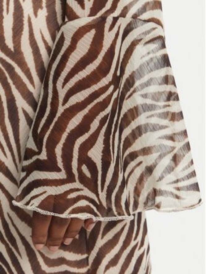 Haveone Sukienka wieczorowa AVS-N043 Brązowy Slim Fit