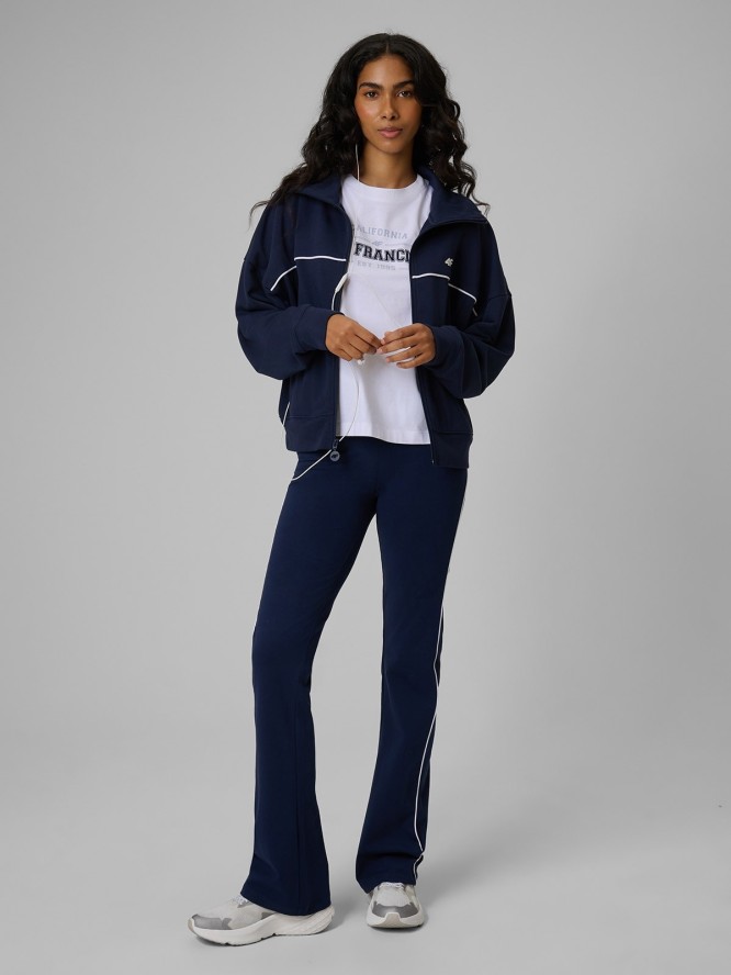 4F T-shirt boxy z nadrukiem damski - biały M