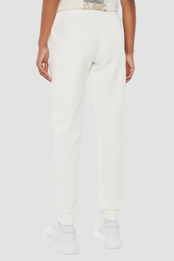 GUESS Beżowe damskie spodnie dresowe Olympe, Rozmiar M