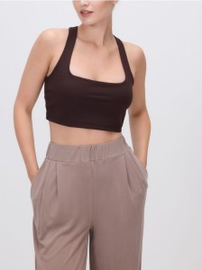Sportowy top - ciemnobrązowy