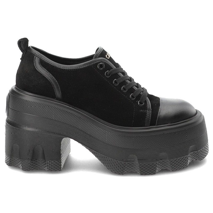 Czarne Sneakersy Carinii Eleganckie Obuwie Damskie Na Obcasie