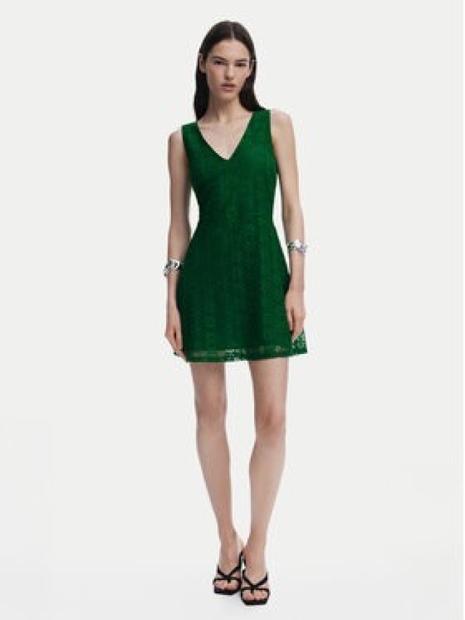 Desigual Sukienka koktajlowa 25SWVW53 Zielony Slim Fit