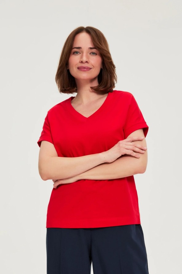 Bluzka z bawełny czerwona