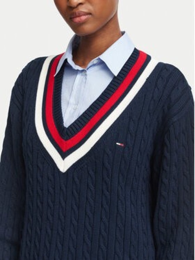 Tommy Jeans Sukienka dzianinowa DW0DW23540 Granatowy Relaxed Fit