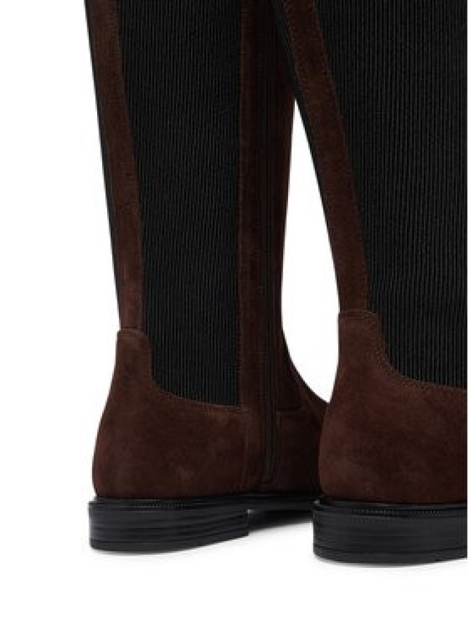 Tommy Hilfiger Kozaki Enamel Flag Suede High Chelsea FW0FW09574 Brązowy ciemny