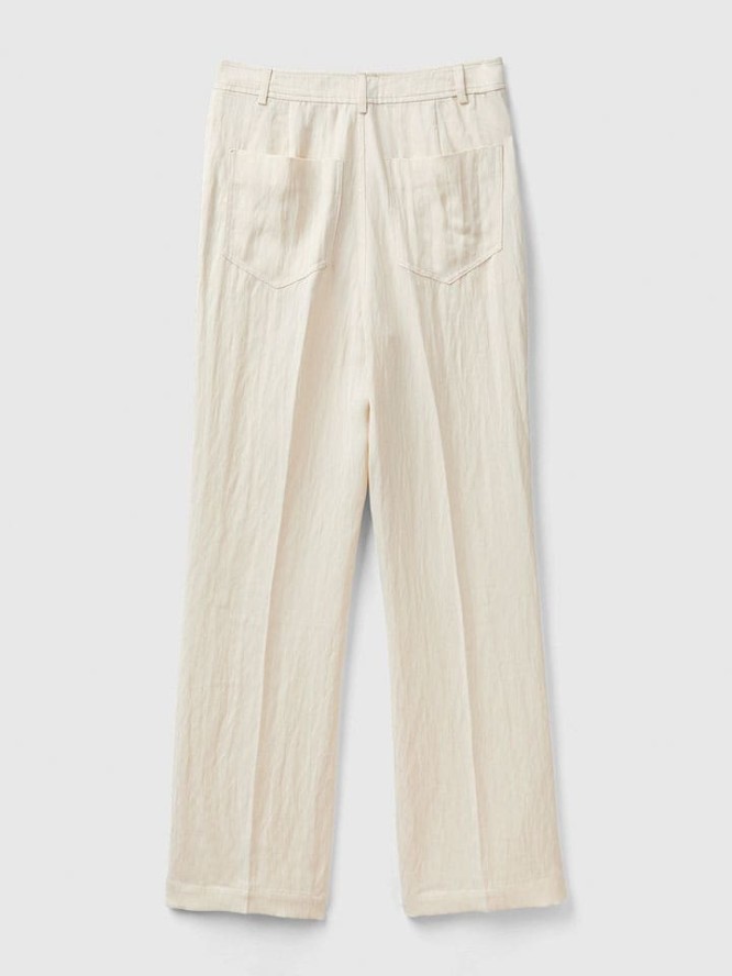 Benetton Spodnie w kolorze beżowym rozmiar: 36