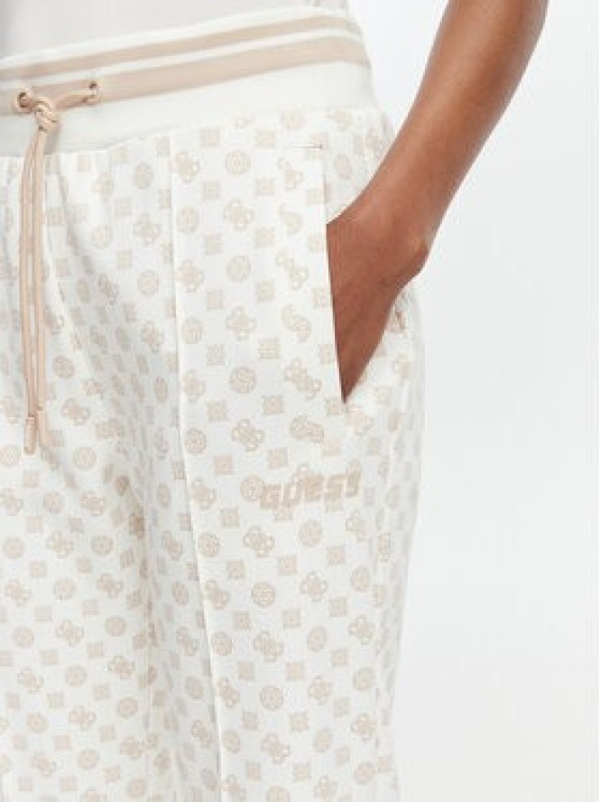 Guess Spodnie dresowe V5YB20 KB212 Kremowy Regular Fit