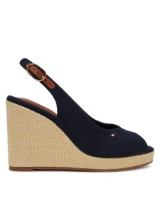 Tommy Hilfiger Espadryle Flag High Wedge Espad Slingback FW0FW08597 Granatowy