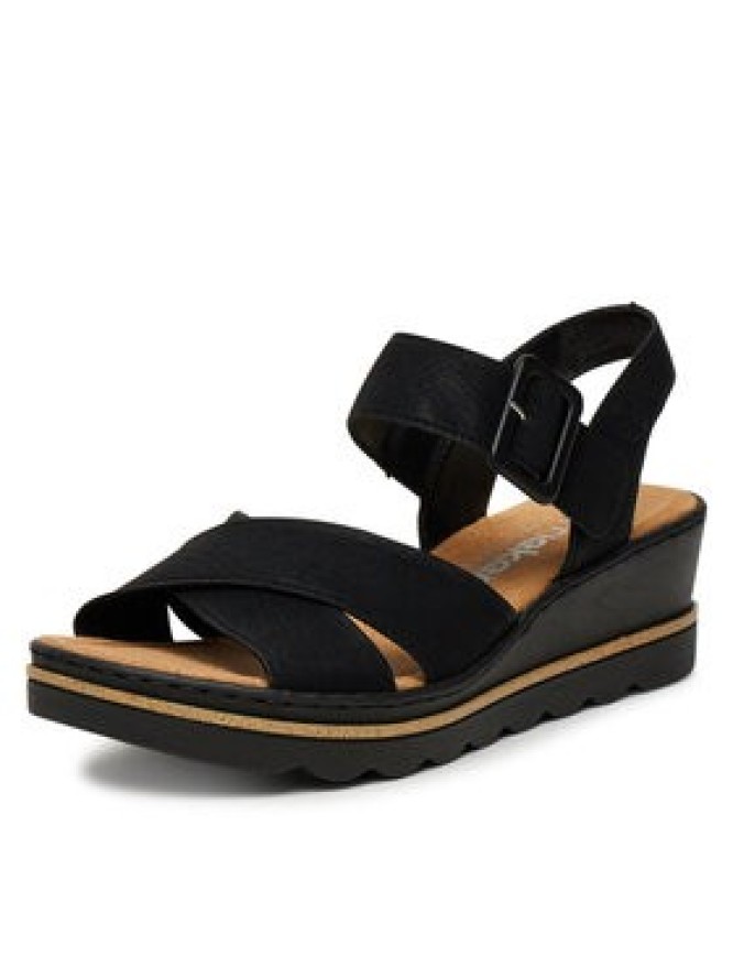 Rieker Sandały 67463-00 Czarny