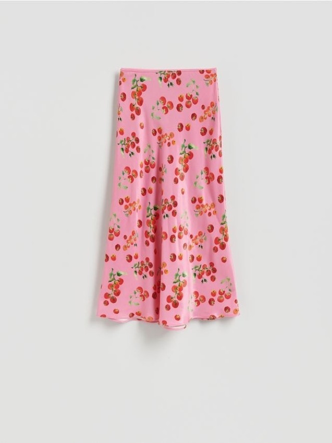 Wzorzysta spódnica midi - wielobarwny