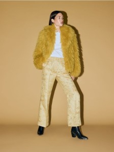 Wzorzyste spodnie - złoty