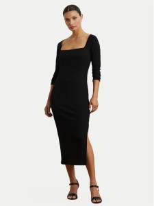 LAUREN RALPH LAUREN Sukienka dzianinowa 200978539001 Czarny Slim Fit