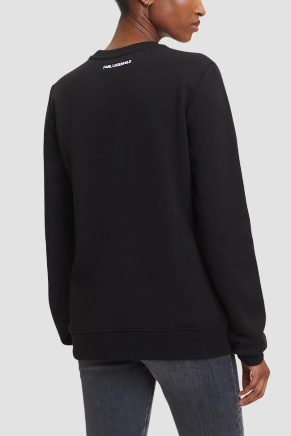 KARL LAGERFELD Czarna damska bluza z cyrkoniami Ikon Rs Duo, Rozmiar M