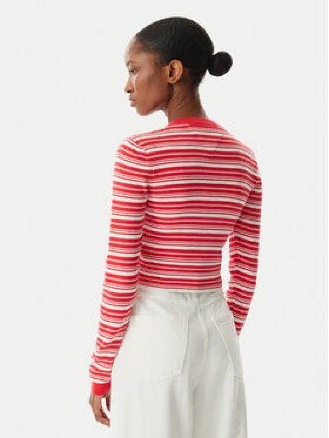 Tommy Jeans Kardigan DW0DW22314 Czerwony jasny Slim Fit