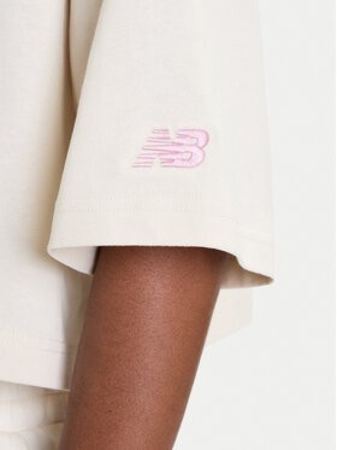 New Balance T-Shirt WT53904 Beżowy Regular Fit