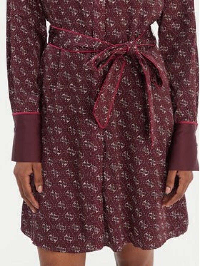 Guess Sukienka koszulowa W6RK90 WF1T2 Bordowy Regular Fit