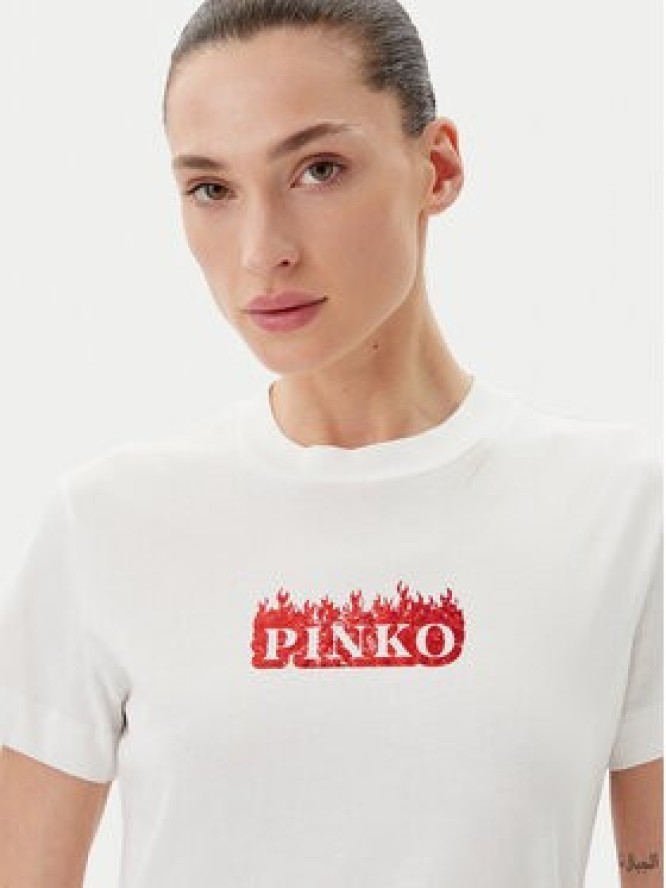 PINKO T-Shirt Trapani 105050 A2D6 Biały Regular Fit