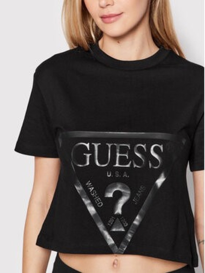 Guess T-Shirt V2YI06 K8HM0 Czarny Regular Fit