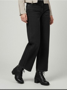 Jeansy wide leg - czarny