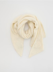 Gładki szal - kremowy