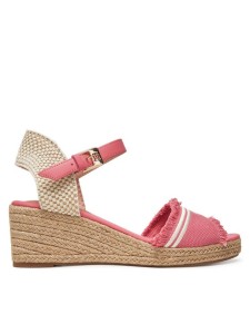 Tommy Hilfiger Espadryle Fringe Canvas Medium Wedge FW0FW08879 Różowy