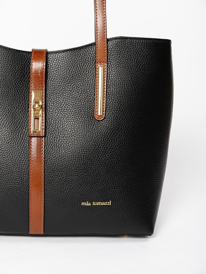 Mia Tomazzi Skórzana torebka "Gaffurio" w kolorze czarnym - 35 x 28 x 14 cm rozmiar: onesize