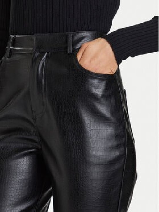 French Connection Spodnie z imitacji skóry 74ZBO Czarny Regular Fit