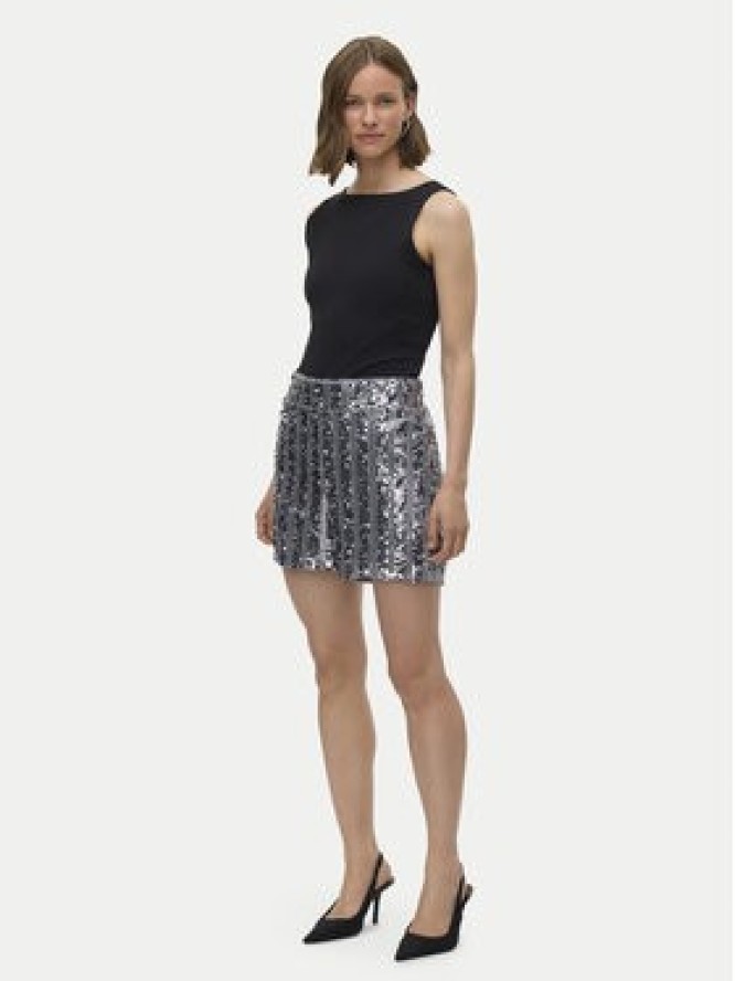 Vero Moda Szorty materiałowe Efa 10335727 Srebrny Loose Fit