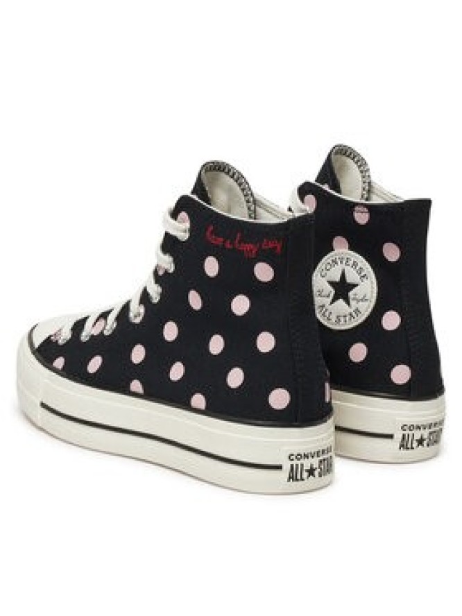 Converse Trampki Chuck Taylor All Star Lift Platform Polka Dots A10688C Czarny