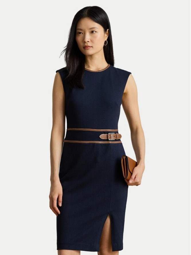 LAUREN RALPH LAUREN Sukienka koktajlowa 200980040001 Granatowy Slim Fit