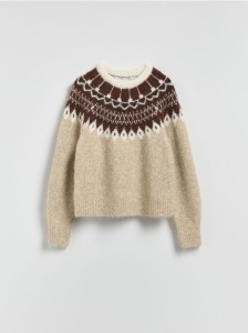 Sweter z dodatkiem wełny - wielobarwny