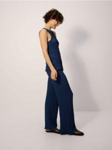 Strukturalne spodnie - granatowy