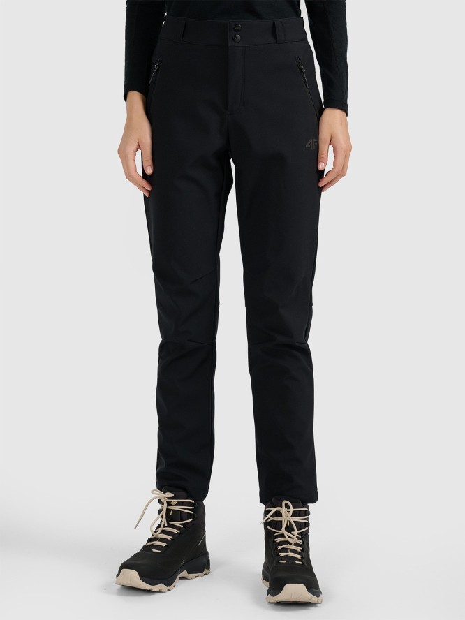 4F Spodnie trekkingowe softshell membrana 10000 damskie - czarne XL