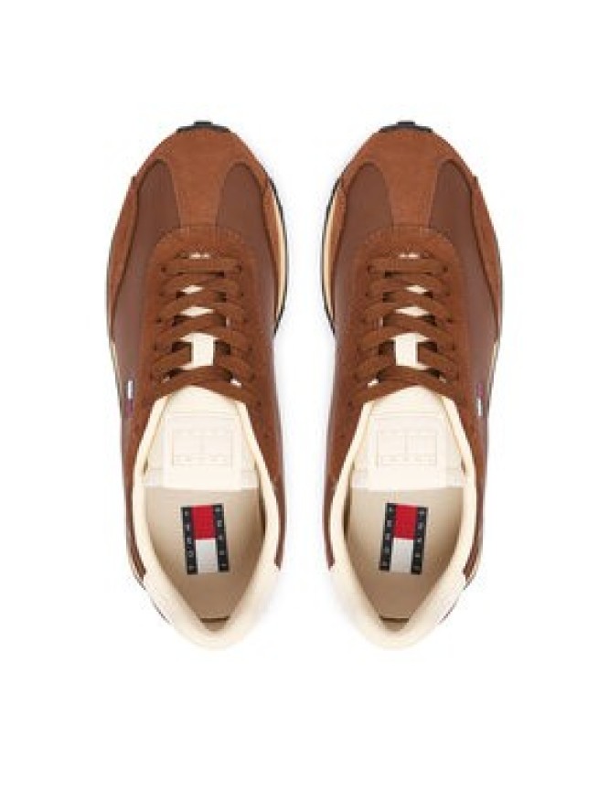 Tommy Jeans Sneakersy Retro Runner Archive Ltr EN0EN03097 Brązowy