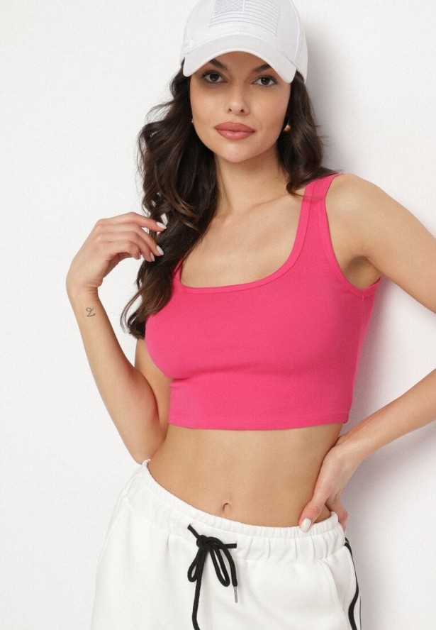 Różowy Top z Bawełny o Krótkim Kroju Nusoviel