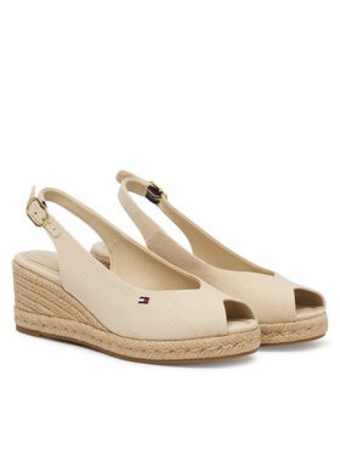 Tommy Hilfiger Espadryle Mid Wedge Espad Slingback FW0FW09228 Beżowy