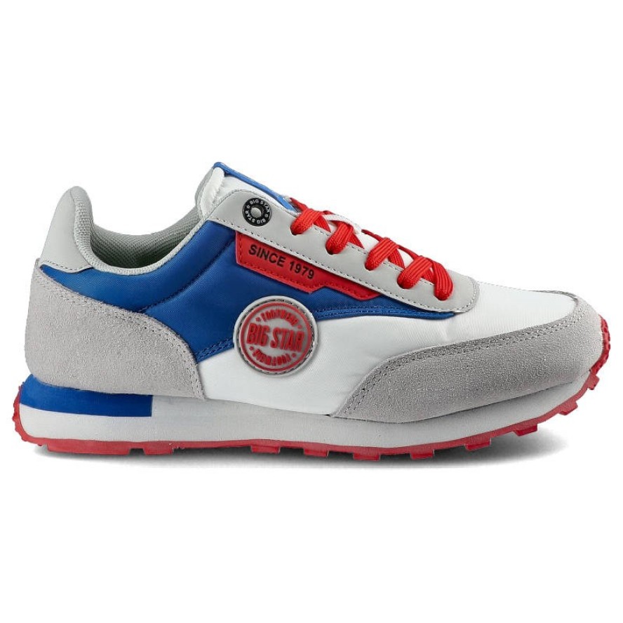 Sneakersy damskie Big Star, sznurowany fason cholewka z materiałów łączonych – tekstylna z elementami syntetycznymi niska cholewka przed kostkę sport