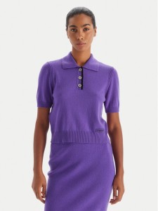 PINKO Sweter Gorgona 105450 A2Q9 Fioletowy Regular Fit