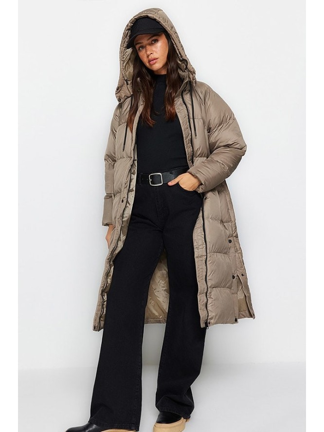 trendyol Płaszcz zimowy w kolorze szarobrązowym rozmiar: S