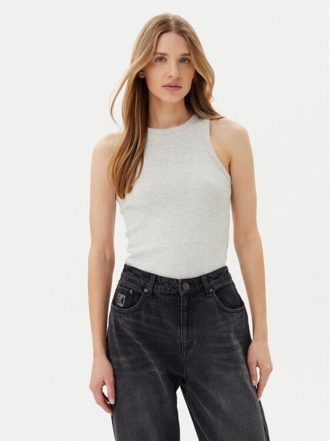 Pieces Top May 17154480 Szary Slim Fit