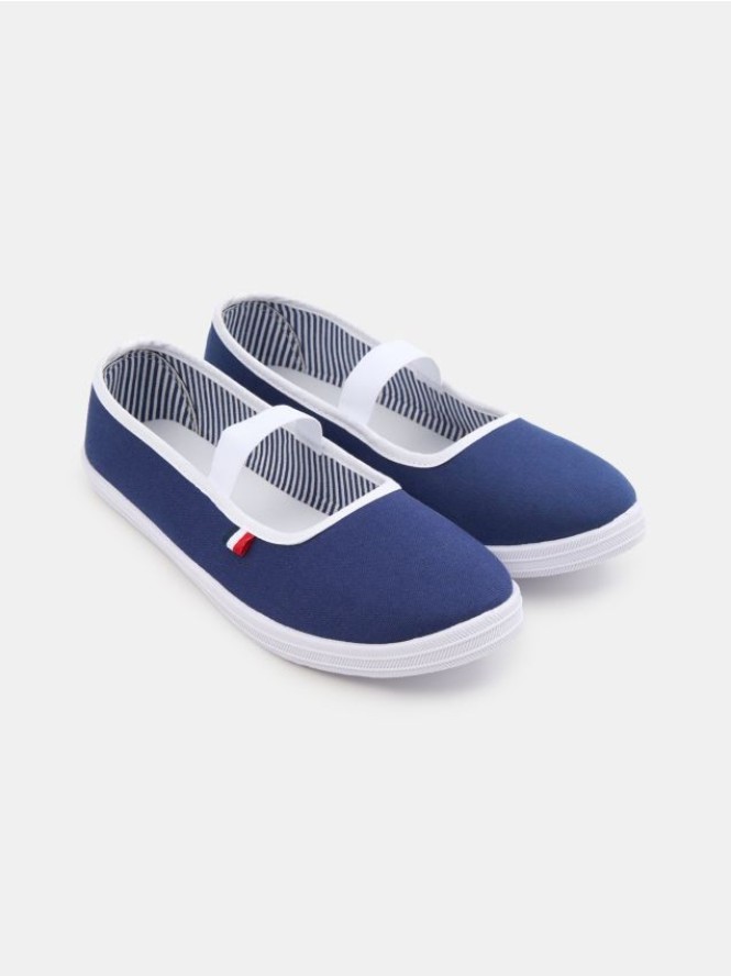 Baleriny z elastyczną gumą - granatowy