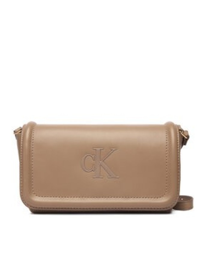 Calvin Klein Torebka Bold Ck Flap Crossbody LV04F1027G Brązowy