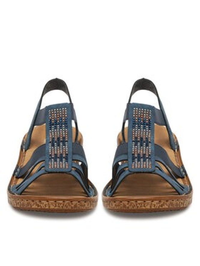 Rieker Sandały 628G7-14 Granatowy