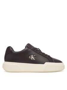 Calvin Klein Sneakersy Chunky Cupsole Laceup Lth YW0YW01947 Brązowy ciemny